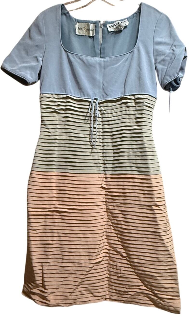 Vintage Mayela Haute Couture Silk Layered Midi Dress - Size 12 - NWT $3,070 MSRP